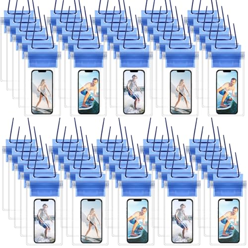 Flutesan Transparente wasserdichte Handyhülle, universelle wasserdichte Handyhülle, wasserdichte Handyhülle, mit Umhängeband, für Wasserspiele, zum Schutz von Wasserspielen, transparent und dunkelblau Flutesan Transparente wasserdichte Handyhülle, universelle wasserdichte Handyhülle, wasserdichte Handyhülle, mit Umhängeband, für Wasserspiele, zum Schutz von Wasserspielen, transparent und dunkelblau von Flutesan