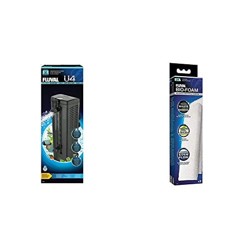 Fluval U4 Innenfilter, für Aquarien von 130 bis 240l, 10W & Schaumstoffpatrone, für große Schmutzpartikel Innenfilter U4, 2er Pack von Fluval