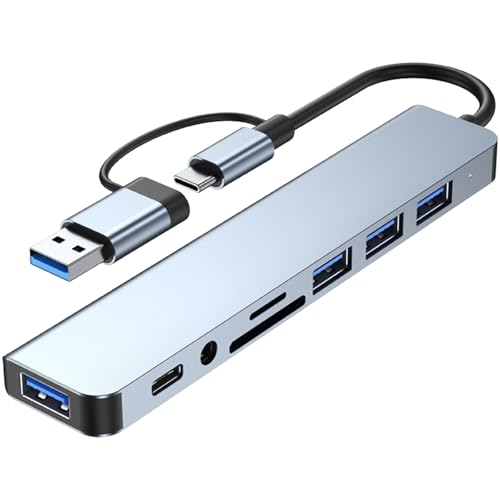 8-in-2 USB C+USB3.0 Dock 8 Port USB Splitter Erweitert 3xusb2.0+1xusb3.0+1XType C Kartenleser Adapter Für PC Tastaturen 8-in-2 USB C+USB3.0 Dock 8 Port USB Splitter Erweitert 3xusb2.0+1xusb3.0+1XType C Kartenleser Adapter Für PC Tastaturen von Fluxioxtna
