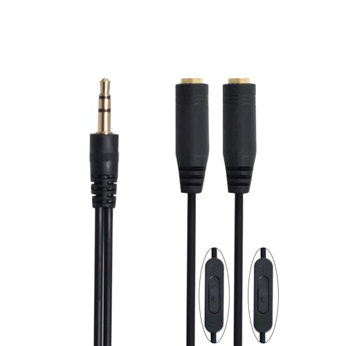 Fluxioxtna Stereo Hörsplitter Kabellinie 3 5 Mm Männlich Bis Zwei Weiblicher Anschluss Für Kopfhörer Mit VOL Einstellungsfähigkeit Fluxioxtna Stereo Hörsplitter Kabellinie 3 5 Mm Männlich Bis Zwei Weiblicher Anschluss Für Kopfhörer Mit VOL Einstellungsfähigkeit von Fluxioxtna
