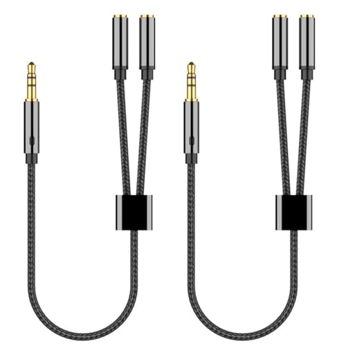 Fluxioxtna Tragbarer Kopfhörersplitter 3.5mm Auxs Splitter Kabel Mit Goldenen Plattenanschlüssen Für Klare Klang Und Haltbarkeit von Fluxioxtna