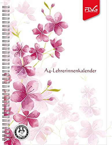 A4 Lehrerkalender FLVG 2024/2025 Lehrer Kalender A4 Sonderedition Kirschblüten Onkel Schwerdt von Flvg