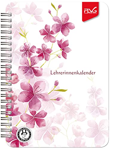 FLVG A5 Lehrerinnenkalender 2024/2025 Lehrer Kalender A5 Kirschblüte rot Onkel Schwerdt von Flvg