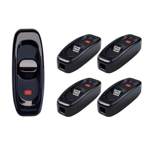 5 Stück 250V 10A Inline-Schalter, Inline On/Off Tisch Schreibtischlampe Kabel Schalter mit LED-Anzeige, Kabel-Geräteschalter für Kleingeräte oder Leuchten Lampe Tischlampe Schreibtischlampe (Schwarz) von Flylin