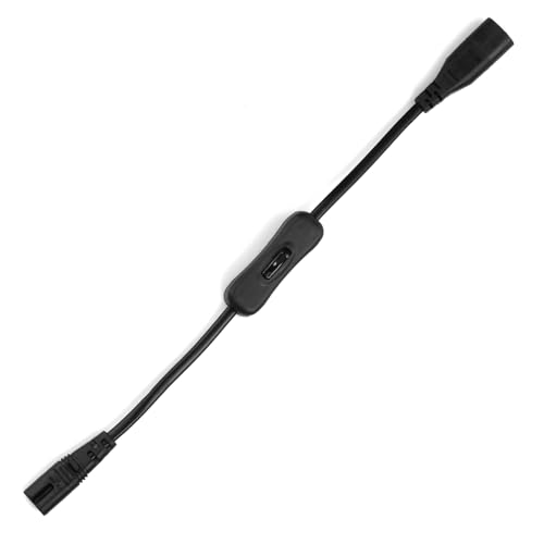 Verlängerungskabel mit Schalter, IEC 320 C8 auf IEC 320 C7 Stecker auf Buchse Stromverlängerungskabel, Kabel Stecker auf Buchse Wechselstromkabel für Schreibtischlampen/Lautsprecher/Monitore/Drucker Verlängerungskabel mit Schalter, IEC 320 C8 auf IEC 320 C7 Stecker auf Buchse Stromverlängerungskabel, Kabel Stecker auf Buchse Wechselstromkabel für Schreibtischlampen/Lautsprecher/Monitore/Drucker von Flylin