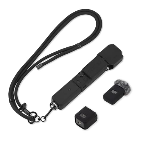 Flymile Pocket 3 Silikon - Schutzhülle & Nackenband, Objektivschutz Case Lanyard Strap Kratzfest Silikonhülle Verstellbar Schlüsselband kompatibel mit DJI OSMO Pocket 3 Creator Combo Zubehör (Schwarz) Flymile Pocket 3 Silikon - Schutzhülle & Nackenband, Objektivschutz Case Lanyard Strap Kratzfest Silikonhülle Verstellbar Schlüsselband kompatibel mit DJI OSMO Pocket 3 Creator Combo Zubehör (Schwarz) von Flymile