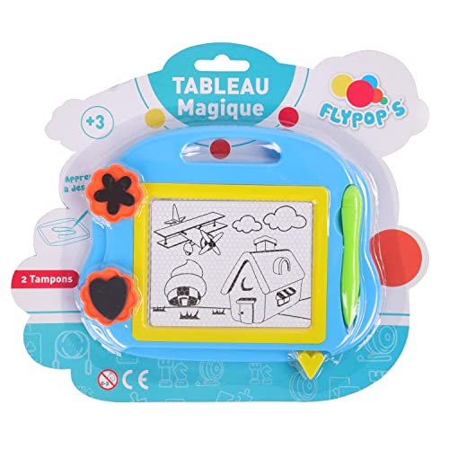 FLYPOP'S - Magische Tafel - Zeichnung - 030623LIN - Blau - Kunststoff - Kreatives Hobby - Kinderspielzeug - Kreativität - Kunst - 18 cm x 14 cm - Ab 3 Jahren von FLYPOP'S