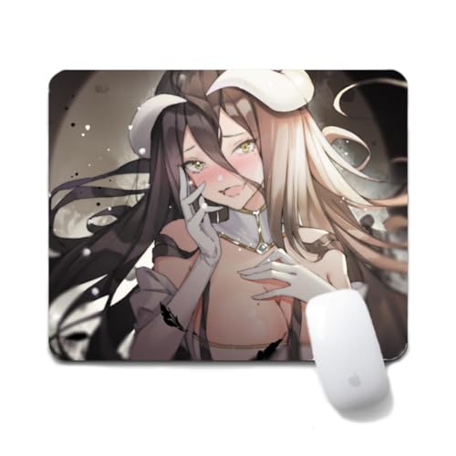 Flyshun Albedo Shalltear Bloodfallen Anime Mausmatte 20x24cm - Quadratisches Mousepad (7.8x9.4 Zoll) mit Rutschfester Basis für Gamer & Büro (Albedo 1) von Flyshun