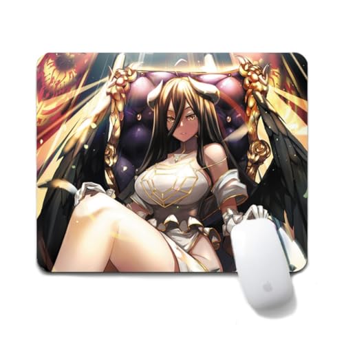 Flyshun Albedo Shalltear Bloodfallen Anime Mausmatte 20x24cm - Quadratisches Mousepad (7.8x9.4 Zoll) mit Rutschfester Basis für Gamer & Büro (Albedo 3) von Flyshun