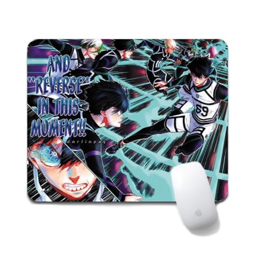 Flyshun Bachira Meguru Anime Mausmatte 20x24cm - Quadratisches Mousepad (7.8x9.4 Zoll) mit Rutschfester Basis für Gamer & Büro (Isagi Yoichi 3) von Flyshun