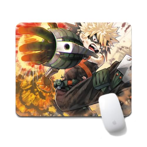Flyshun Bakugou Katsuki Anime Mausmatte 20x24cm - Quadratisches Mousepad (7.8x9.4 Zoll) mit Rutschfester Basis für Gamer & Büro (Bakugou Katsuki) von Flyshun