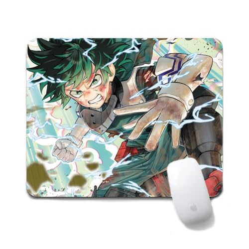 Flyshun Bakugou Katsuki Anime Mausmatte 20x24cm - Quadratisches Mousepad (7.8x9.4 Zoll) mit Rutschfester Basis für Gamer & Büro (Midoriya Izuku 1) von Flyshun