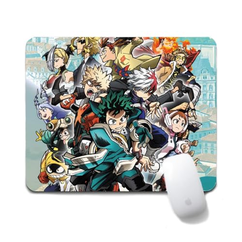 Flyshun Bakugou Katsuki Anime Mausmatte 20x24cm - Quadratisches Mousepad (7.8x9.4 Zoll) mit Rutschfester Basis für Gamer & Büro (Stil 6) von Flyshun