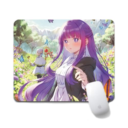 Flyshun Frieren Fern Anime Mausmatte 20x24cm - Quadratisches Mousepad (7.8x9.4 Zoll) mit Rutschfester Basis für Gamer & Büro (Fern 2) von Flyshun