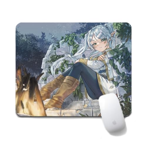 Flyshun Frieren Fern Anime Mausmatte 20x24cm - Quadratisches Mousepad (7.8x9.4 Zoll) mit Rutschfester Basis für Gamer & Büro (Frieren 2) von Flyshun