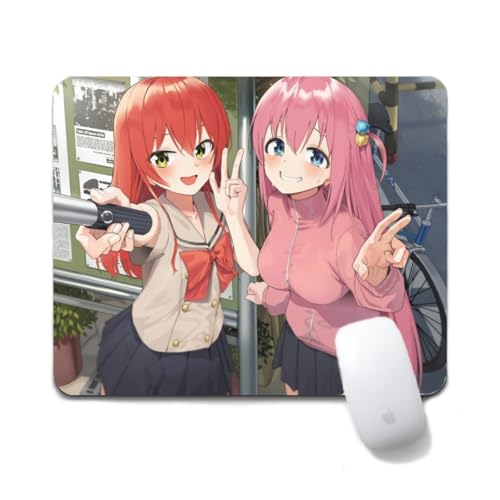 Flyshun Gotoh Hitori Anime Mausmatte 20x24cm - Quadratisches Mousepad (7.8x9.4 Zoll) mit Rutschfester Basis für Gamer & Büro (Kita Ikuyo 2) von Flyshun