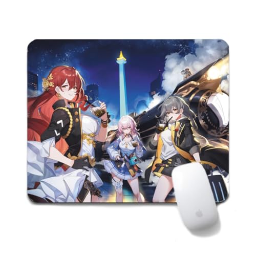 Flyshun March 7th Anime Mausmatte 20x24cm - Quadratisches Mousepad (7.8x9.4 Zoll) mit Rutschfester Basis für Gamer & Büro (Argenti) von Flyshun