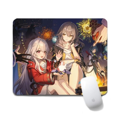 Flyshun March 7th Anime Mausmatte 20x24cm - Quadratisches Mousepad (7.8x9.4 Zoll) mit Rutschfester Basis für Gamer & Büro (Clara 2) von Flyshun