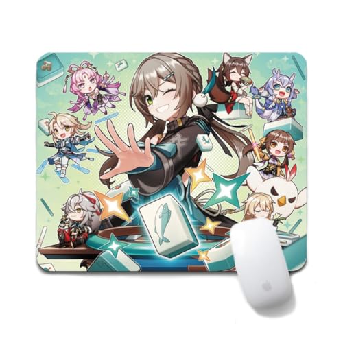 Flyshun March 7th Anime Mausmatte 20x24cm - Quadratisches Mousepad (7.8x9.4 Zoll) mit Rutschfester Basis für Gamer & Büro (Qingque) von Flyshun
