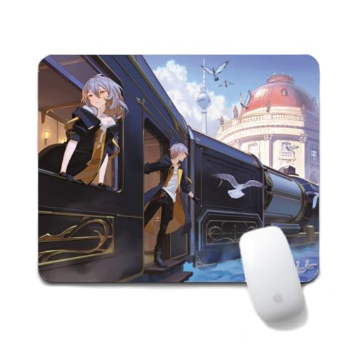 Flyshun March 7th Anime Mausmatte 20x24cm - Quadratisches Mousepad (7.8x9.4 Zoll) mit Rutschfester Basis für Gamer & Büro (Trailblazer Caelus Stelle 1) von Flyshun