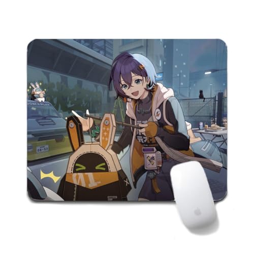 Flyshun Nicole Demara Anime Mausmatte 20x24cm - Quadratisches Mousepad (7.8x9.4 Zoll) mit Rutschfester Basis für Gamer & Büro (Belle 2) von Flyshun