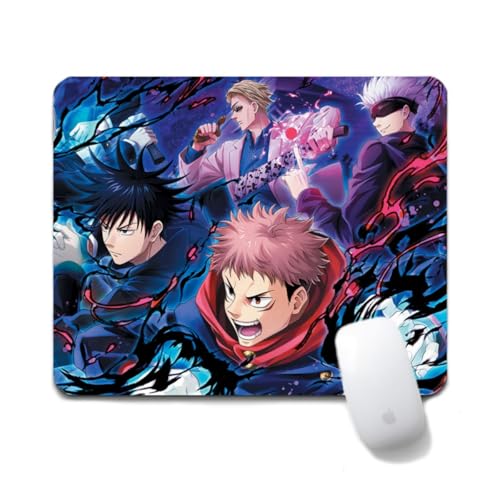 Flyshun Satoru Gojo Anime Mausmatte 20x24cm - Quadratisches Mousepad (7.8x9.4 Zoll) mit Rutschfester Basis für Gamer & Büro (Group Photo 3) von Flyshun
