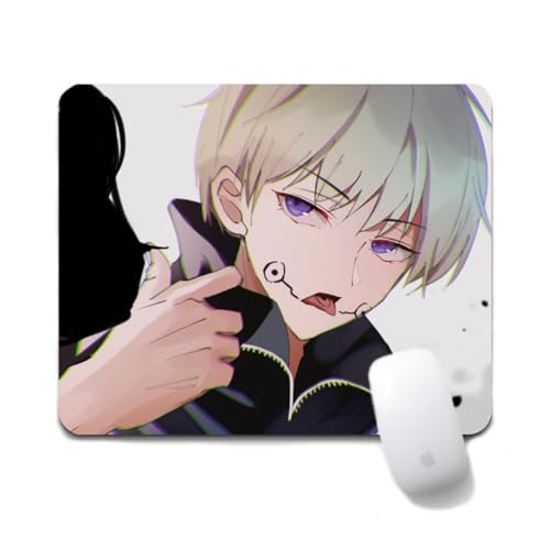 Flyshun Satoru Gojo Anime Mausmatte 20x24cm - Quadratisches Mousepad (7.8x9.4 Zoll) mit Rutschfester Basis für Gamer & Büro (Inumaki Toge 1) von Flyshun