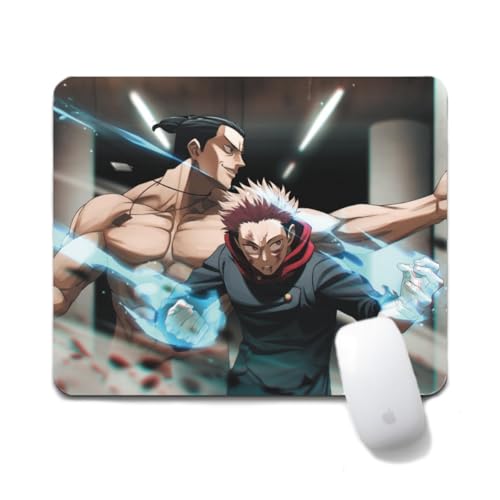 Flyshun Satoru Gojo Anime Mausmatte 20x24cm - Quadratisches Mousepad (7.8x9.4 Zoll) mit Rutschfester Basis für Gamer & Büro (Itadori Yuji 1) von Flyshun