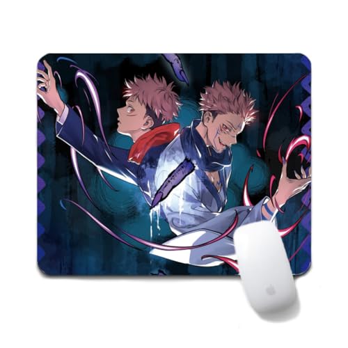 Flyshun Satoru Gojo Anime Mausmatte 20x24cm - Quadratisches Mousepad (7.8x9.4 Zoll) mit Rutschfester Basis für Gamer & Büro (Ryomen Sukuna 1) von Flyshun