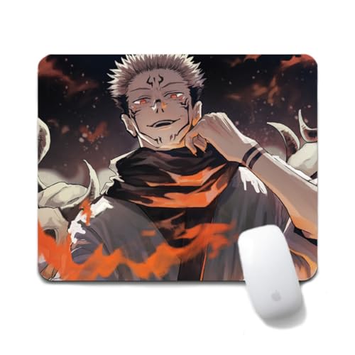 Flyshun Satoru Gojo Anime Mausmatte 20x24cm - Quadratisches Mousepad (7.8x9.4 Zoll) mit Rutschfester Basis für Gamer & Büro (Ryomen Sukuna 2) von Flyshun