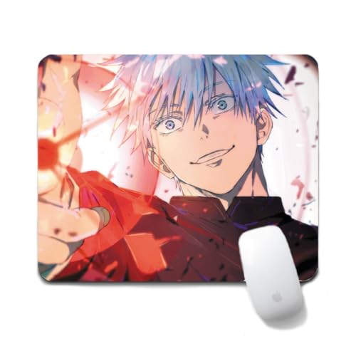 Flyshun Satoru Gojo Anime Mausmatte 20x24cm - Quadratisches Mousepad (7.8x9.4 Zoll) mit Rutschfester Basis für Gamer & Büro (Satoru Gojo 2) von Flyshun