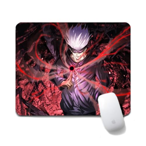 Flyshun Satoru Gojo Anime Mausmatte 20x24cm - Quadratisches Mousepad (7.8x9.4 Zoll) mit Rutschfester Basis für Gamer & Büro (Satoru Gojo 3) von Flyshun