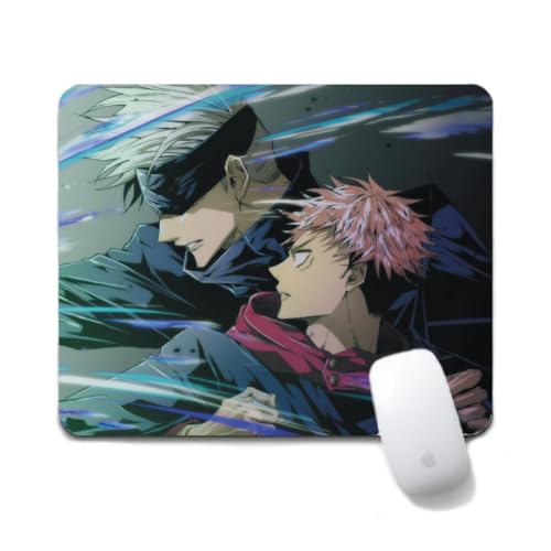 Flyshun Satoru Gojo Anime Mausmatte 20x24cm - Quadratisches Mousepad (7.8x9.4 Zoll) mit Rutschfester Basis für Gamer & Büro (Satoru Gojo Itadori Yuji) von Flyshun