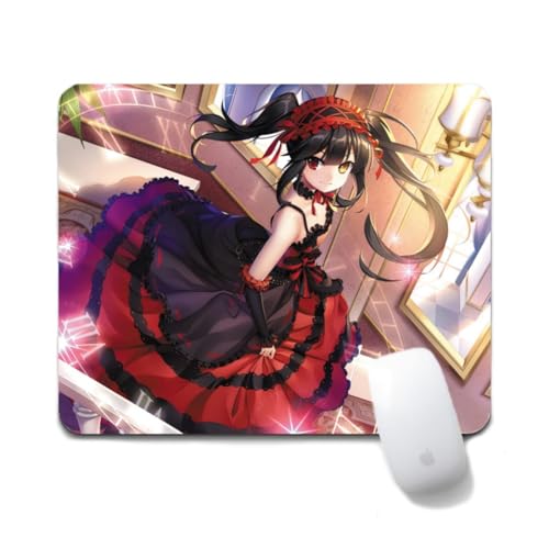 Flyshun Tokisaki Kurumi Anime Mausmatte 20x24cm - Quadratisches Mousepad (7.8x9.4 Zoll) mit Rutschfester Basis für Gamer & Büro (Tokisaki Kurumi 10) von Flyshun