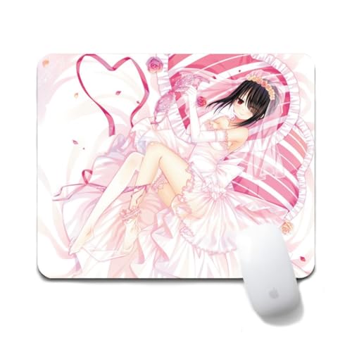 Flyshun Tokisaki Kurumi Anime Mausmatte 20x24cm - Quadratisches Mousepad (7.8x9.4 Zoll) mit Rutschfester Basis für Gamer & Büro (Tokisaki Kurumi 12) von Flyshun