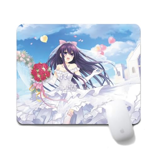 Flyshun Tokisaki Kurumi Anime Mausmatte 20x24cm - Quadratisches Mousepad (7.8x9.4 Zoll) mit Rutschfester Basis für Gamer & Büro (Yatogami Tohka 3) von Flyshun