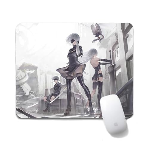 Flyshun Yorha No. 2 Type B Anime Mausmatte 20x24cm - Quadratisches Mousepad (7.8x9.4 Zoll) mit Rutschfester Basis für Gamer & Büro (Type B 14) von Flyshun