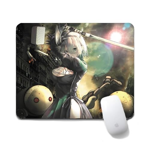 Flyshun Yorha No. 2 Type B Anime Mausmatte 20x24cm - Quadratisches Mousepad (7.8x9.4 Zoll) mit Rutschfester Basis für Gamer & Büro (Type B 15) von Flyshun
