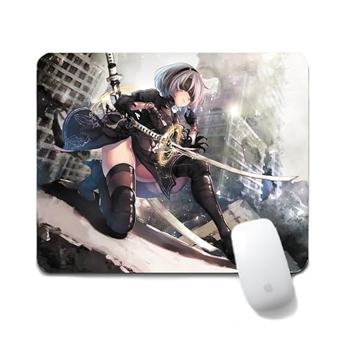 Flyshun Yorha No. 2 Type B Anime Mausmatte 20x24cm - Quadratisches Mousepad (7.8x9.4 Zoll) mit Rutschfester Basis für Gamer & Büro (Type B 5) von Flyshun