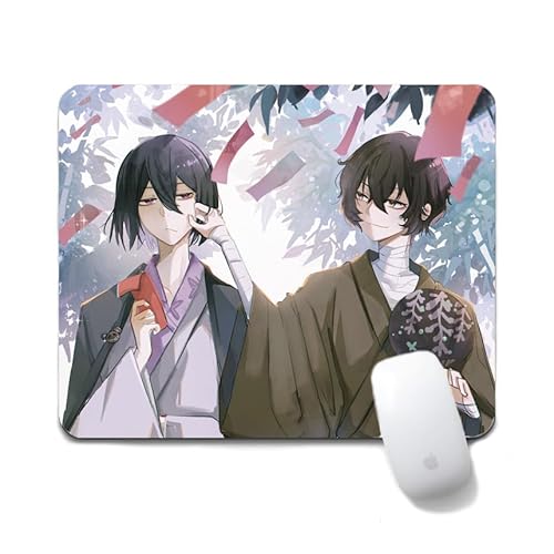 Flyshun dazai osamu Anime Mausmatte 20x24cm - Quadratisches Mousepad (7.8x9.4 Zoll) mit Rutschfester Basis für Gamer & Büro (Edogawa Rampo) von Flyshun