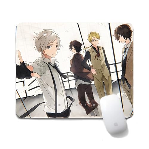 Flyshun dazai osamu Anime Mausmatte 20x24cm - Quadratisches Mousepad (7.8x9.4 Zoll) mit Rutschfester Basis für Gamer & Büro (Group Photo 2) von Flyshun