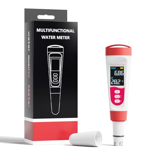 Flysocks pH Messgerät 4 in 1, IP67 Trinkwassertest, Digital Wasserqualität Tester für pH/TDS/EC/Temperatur mit LCD Hintergrundbeleuchtung Wasserqualitätsprüfgerät Leitfähigkeitsmessgerät Wasser Tester Flysocks pH Messgerät 4 in 1, IP67 Trinkwassertest, Digital Wasserqualität Tester für pH/TDS/EC/Temperatur mit LCD Hintergrundbeleuchtung Wasserqualitätsprüfgerät Leitfähigkeitsmessgerät Wasser Tester von Flysocks