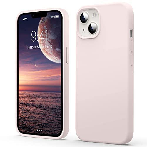 Flyzoo Flüssige Silicone Case für iPhone 14 Hülle (6,1"), Kratzfest & Anti-fingerabdruck Silikon Handyhülle mit Rundumschutz Cover: 4-Schicht Schutzhülle, Erhöhter Rand für Bildschirm & Kamera, Rosa von Flyzoo