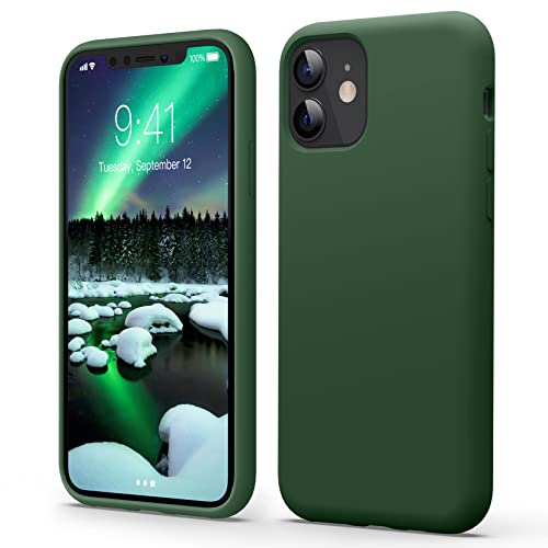 Flyzoo Flüssige Silikon Case Kompatibel mit iPhone 11 Hülle (6,1"), Kratzfest & Anti-fingerabdruck Handyhülle mit Rundumschutz: 4-Schicht Schutzhülle, Erhöhter Rand für Bildschirm & Kamera, Klee Grün von Flyzoo