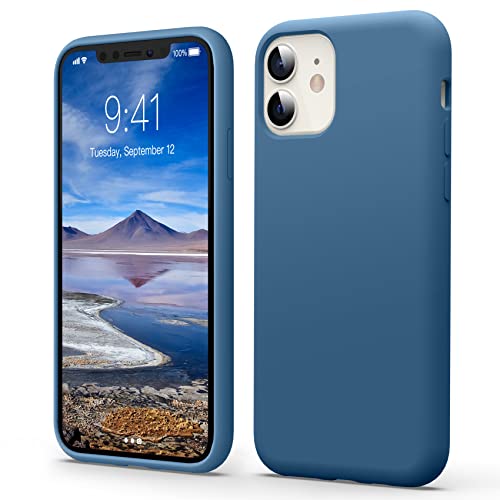 Flyzoo Flüssige Silikon Case Kompatibel mit iPhone 11 Hülle (6,1"), Kratzfest & Anti-fingerabdruck Handyhülle mit Rundumschutz: 4-Schicht Schutzhülle, Erhöhter Rand für Bildschirm & Kamera, Blau von Flyzoo