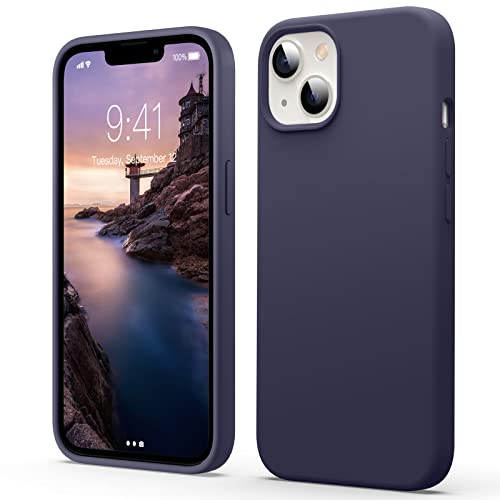 Flyzoo Flüssige Silikon Case Kompatibel mit iPhone 13 Mini Hülle, Kratzfest & Anti-fingerabdruck Handyhülle mit Rundumschutz: 4-Schicht Schutzhülle,Erhöhter Rand für Bildschirm & Kamera,Dunkellila von Flyzoo