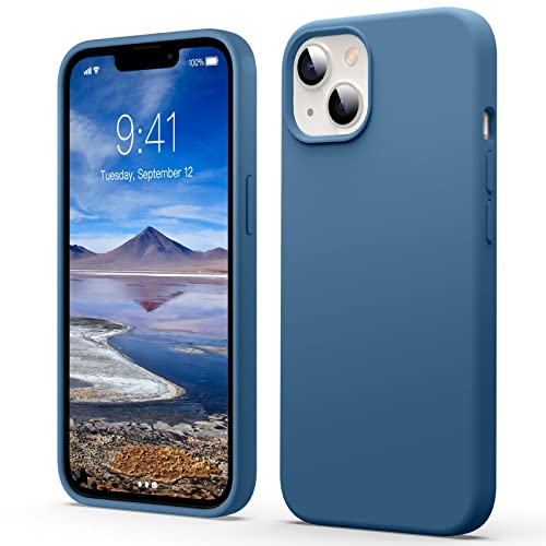 Flyzoo Flüssige Silikon Case Kompatibel mit iPhone 13 Mini Hülle (5,4"), Kratzfest & Anti-fingerabdruck Handyhülle mit Rundumschutz: 4-Schicht Schutzhülle, Erhöhter Rand für Bildschirm & Kamera, Blau von Flyzoo