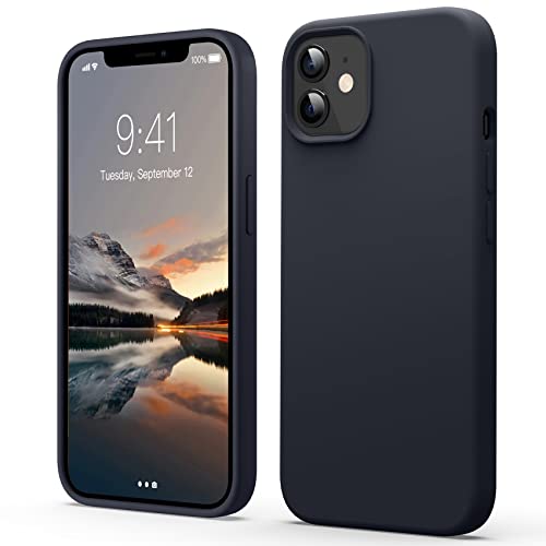 Flyzoo Flüssige Silikon Hülle Kompatibel mit iPhone 12/12 Pro (6,1"), Kratzfest & Anti-fingerabdruck Handyhülle mit Rundumschutz: 4-Schicht Schutzhülle, Erhöhter Rand für Bildschirm & Kamera, Schwarz von Flyzoo