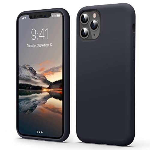 Flyzoo Flüssige Silikon Hülle für iPhone 11 Pro Max (6,5"), Kratzfest & Anti-fingerabdruck Silicone Handyhülle mit Rundumschutz: 4-Schicht Schutzhülle, Erhöhter Rand für Bildschirm & Kamera, Schwarz von Flyzoo