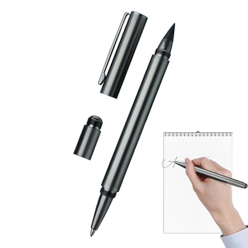FmtwPhn Bleistift | 0,5 mm Doppelkopf-Stift und Bleistift, Metall, ästhetisches 2-in-1-Schreibwaren, schwarze Tinte, glattes Schreiben für Arbeit, Journaling, Zeichnen, Büro von FmtwPhn